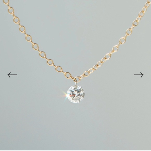Catbird Diamond Pinprick Necklace - Gold Necklace with Sparkling Pendant - Picture 4 of 6